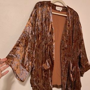 Anthropologie Esme Velvet Kimono Jacket